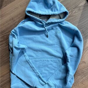 Champion Light Blue Hooded Sweatshirt with Grey Lining